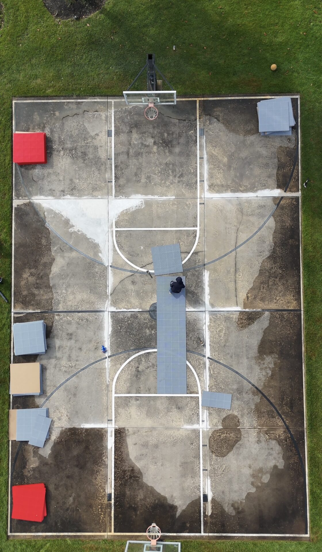 Basketball Court Sport Tile Resurface - support tile placement